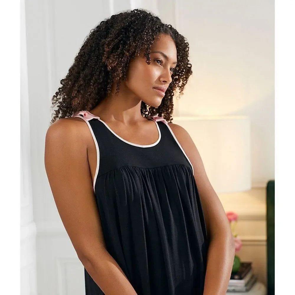 NEW Kate spade Jersey Knit Chemise Black Pink Bows size 2X‎